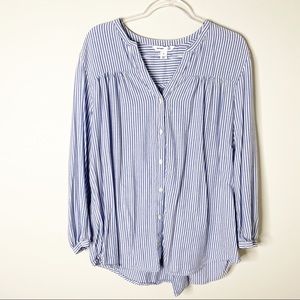 Old Navy split neck striped tunic top